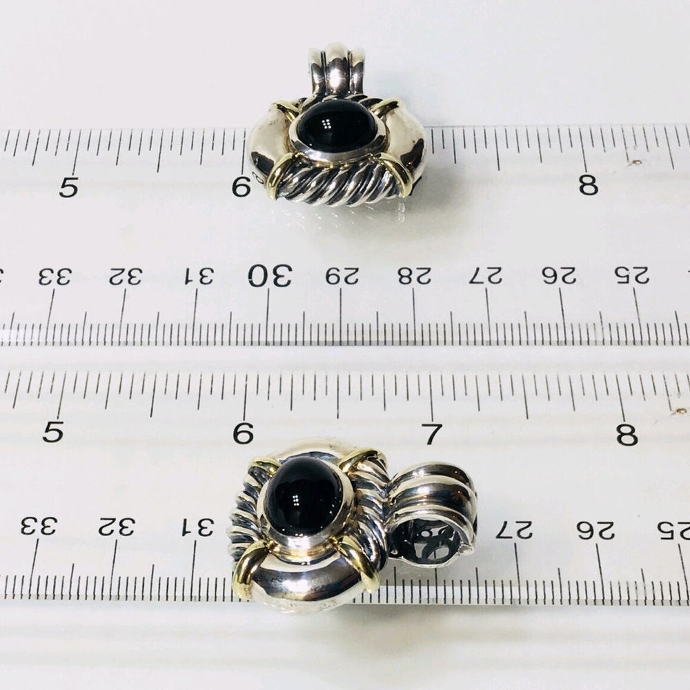 David Yurman Large Black Onyx Enhancer Pendant - Picture 6 of 8